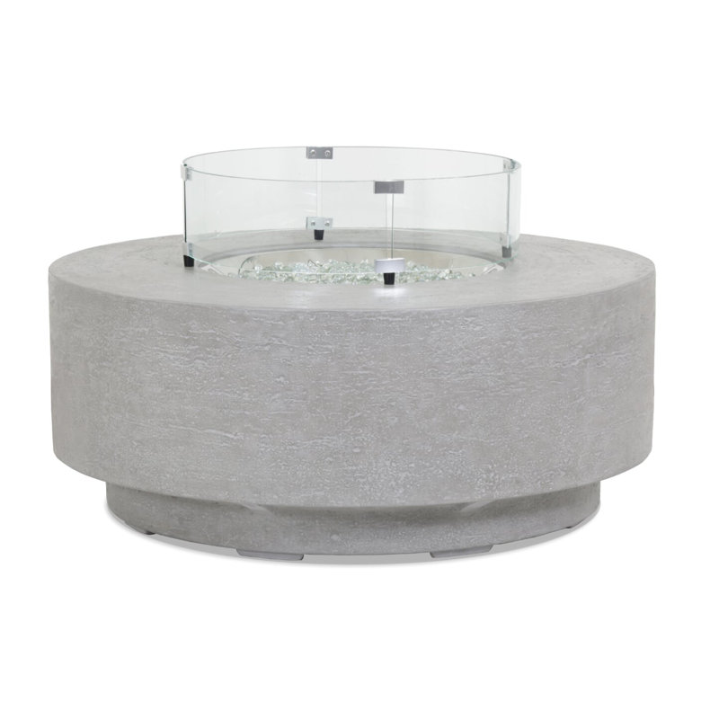 Bazaar Gravelstone Concrete Propane/Natural Gas Fire Pit Table