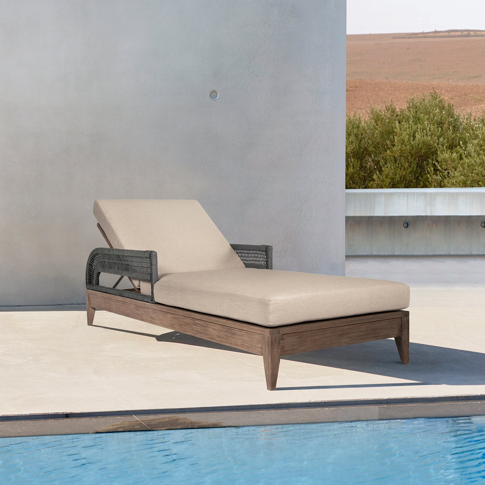 31.5'' Outdoor Steel Chaise Lounge