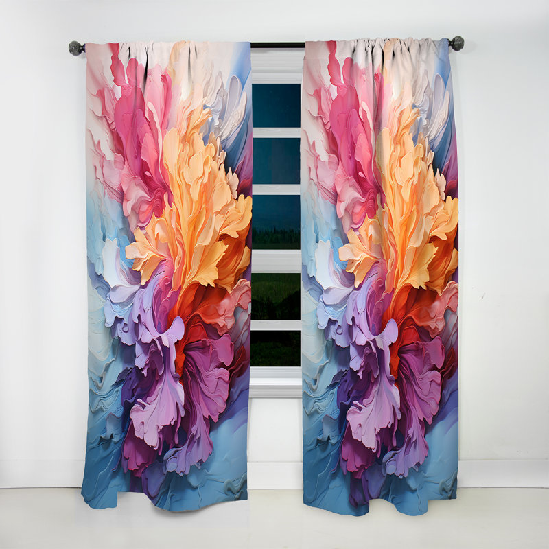 Abstraction Rainbow Tides de Saugerty - Rideau arc-en-ciel - Velours obscurcissant - 1 panneau, L 52 po x L 95 po