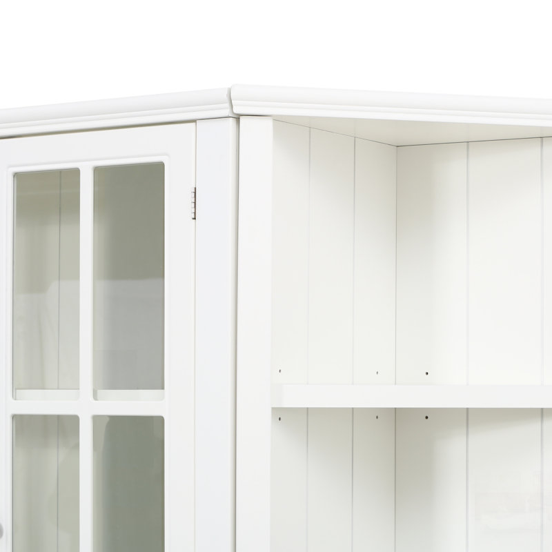 Grande armoire avec deux tablettes triangulaires, unité murale de style rétro de 69,25 po de largeur, idéale pour les couloirs et les salons