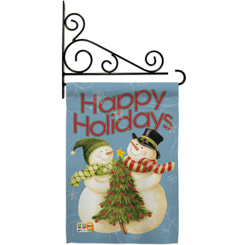 Double Sided 18.5 in. H x 13 in. W Polyester Christmas Flag set