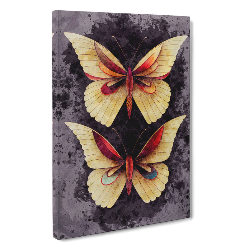 Butterflies In Watercolour No.4 - Wrapped Canvas, 76cm H x 50cm W x 3cm D