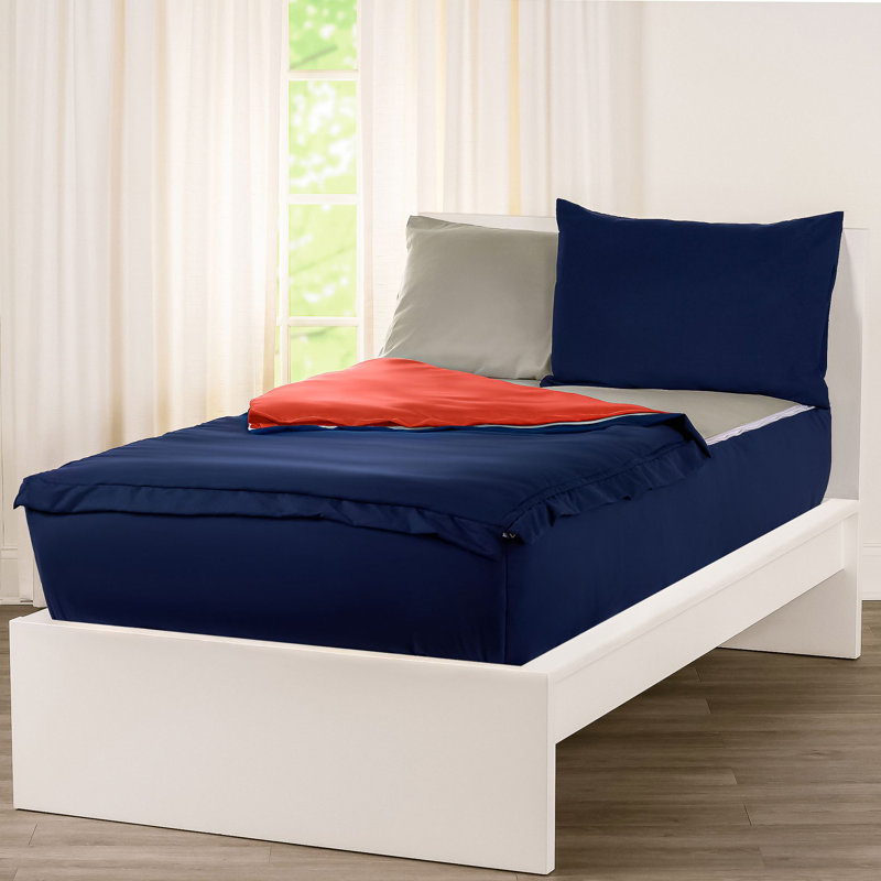  Bunkie Deluxe All-In-One Zipper Bedding Set, Twin, Deep Blue