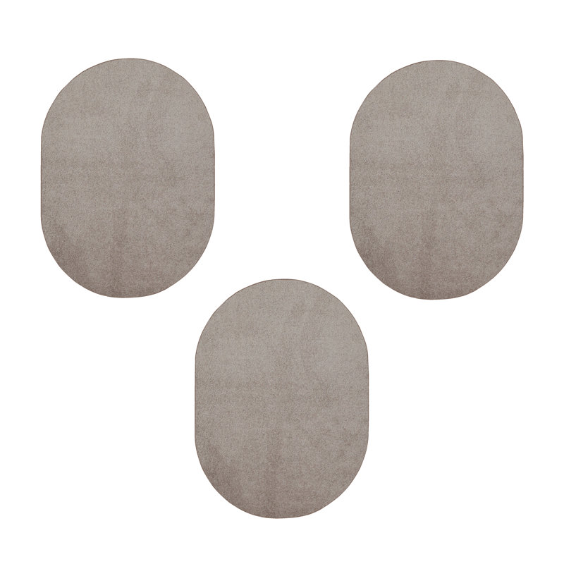 Ensemble de tapis intérieur / extérieur en polyester touffeté à la machine Croftshire, Ovale 2 pi x 3 pi