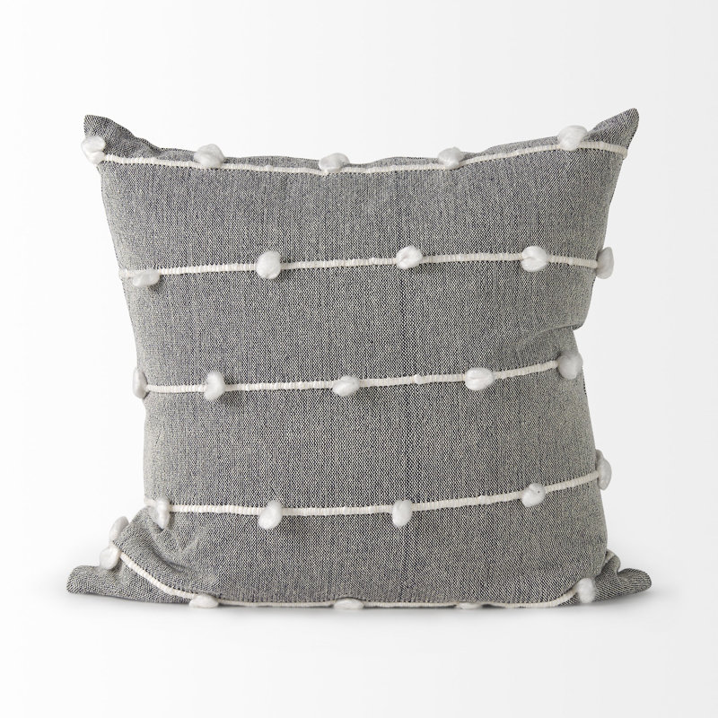 Housse de coussin détaillée gris foncé