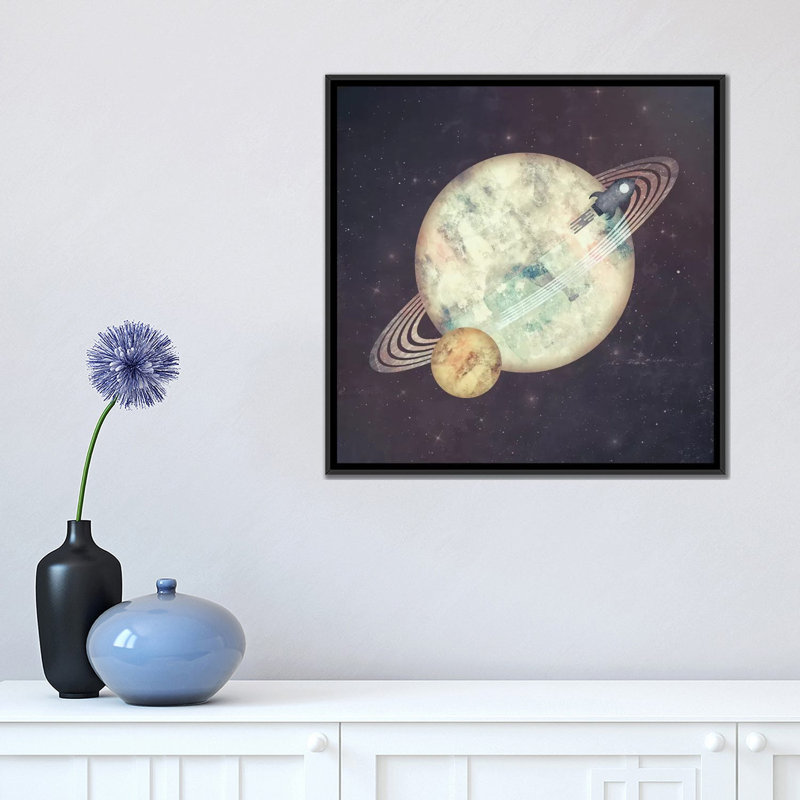 « exodus », impression sur toile tendue, H 18 po x l 18 po x P 1,5 po, Toile avec cadre noir, Pas de tapis