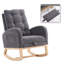 Chaise berçante classique rembourrée avec repose-pieds réglables-1429043967
