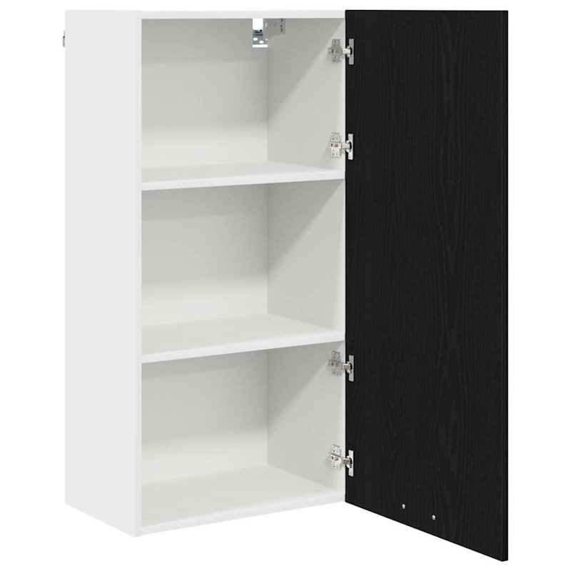 Vidaxl Hanging Cabinet Riga White 40 X 31 X 100 Cm Engineered Wood, 100cm H x 50cm W x 31cm D, Black/White