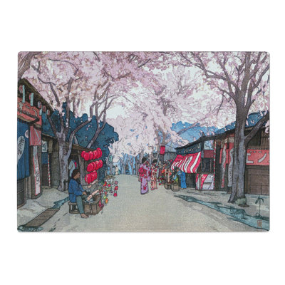 Tempered Glass Avenue of Cherry Trees by Hiroshi Yoshida Chopping Board