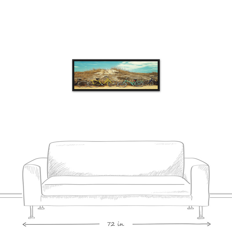 Beach Bikes sur toile, H 13,75 po x l 37,75 po x P 1,75 po, Cadre flottant noir