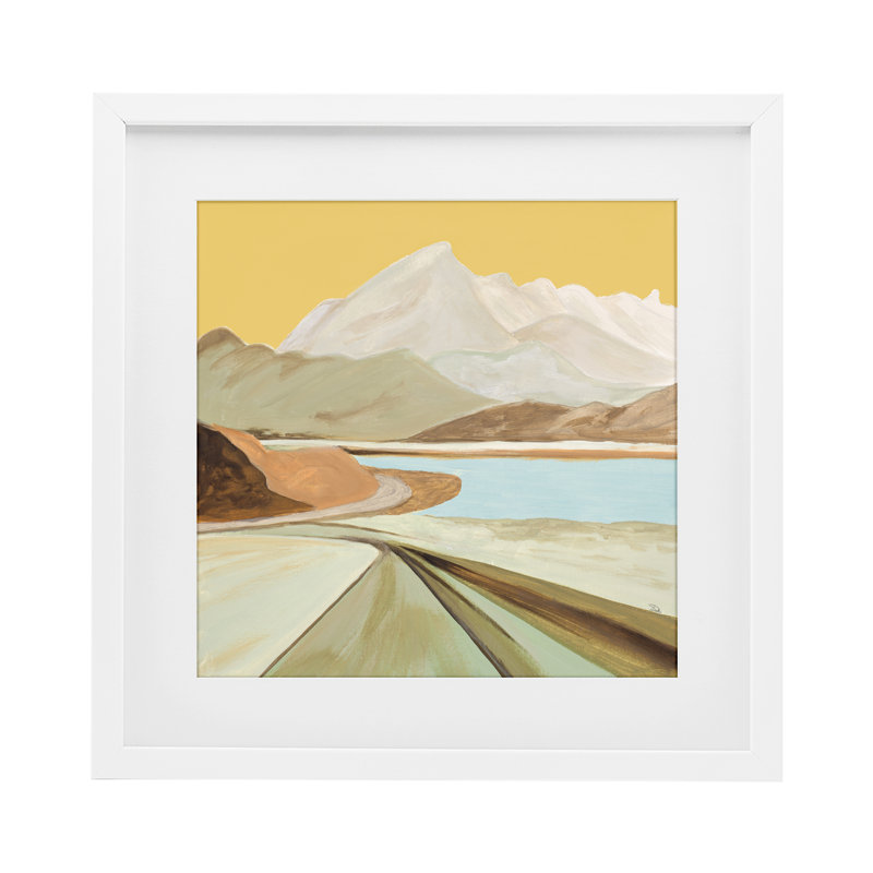 Retorno Mountain Sunrise, reproduction encadrée sous verre, design par Patricia Pinto, H 13 po x l 13 po, Cadre blanc côtier