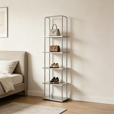 Slim 5-Tier Rectangular Metal Frame Display Table