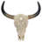 Southwestern White Pebble Longhorn Bull Cow Skull with Black Horn Accent Hanging Wall Décor