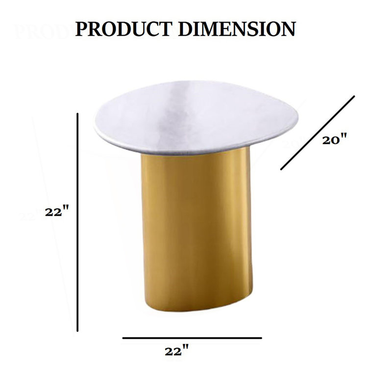Table d'appoint 1 pièce de style contemporain avec plateau en pierre frittée, table à boisson