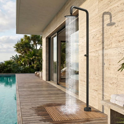 Douche extérieure autoportante 92 po. En acier inoxydable H 316 de 92 po