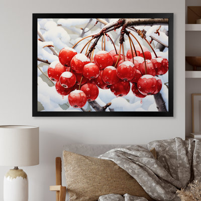 Hiver rouge cerisier - art mural cerise