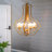 4-Light Gold Open Frame Chandelier with Glass Shades, Adjustable Chain for Dining & Foyer