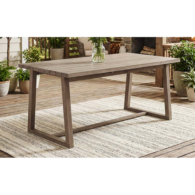 Table d'extérieur pour patio, cour et jardin, finition brune, Brun