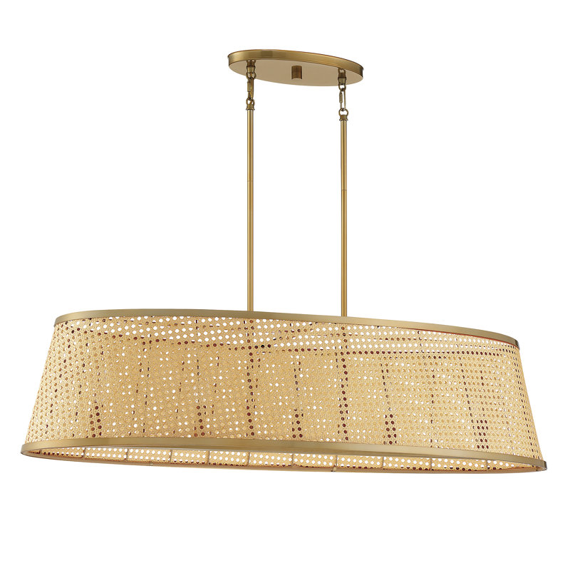 Lustre ovale 5 lumières en laiton bruni naturel Farnam