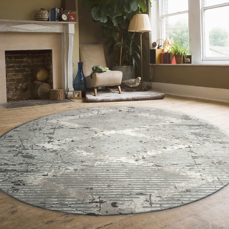 Davide Transitional Geometric Grey Area Rug