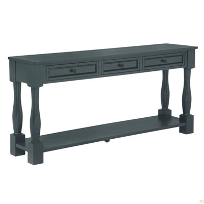 63" Long Console Table with Drawers and Shelf