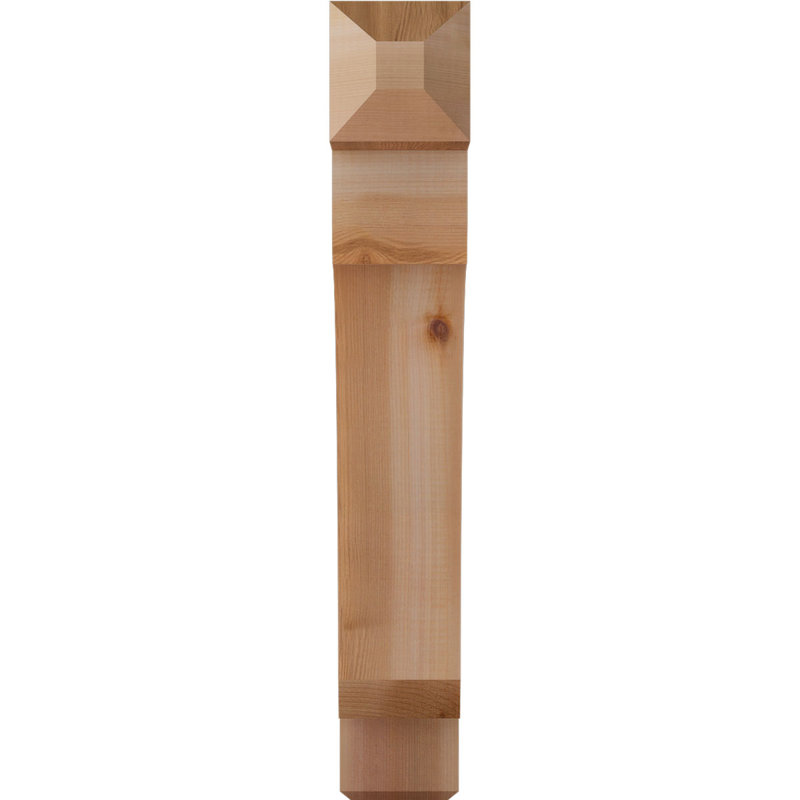 H Support en bois / corbeau, Western Red Cedar (Smooth), H 26 po x l 3,5 po x P 18 po