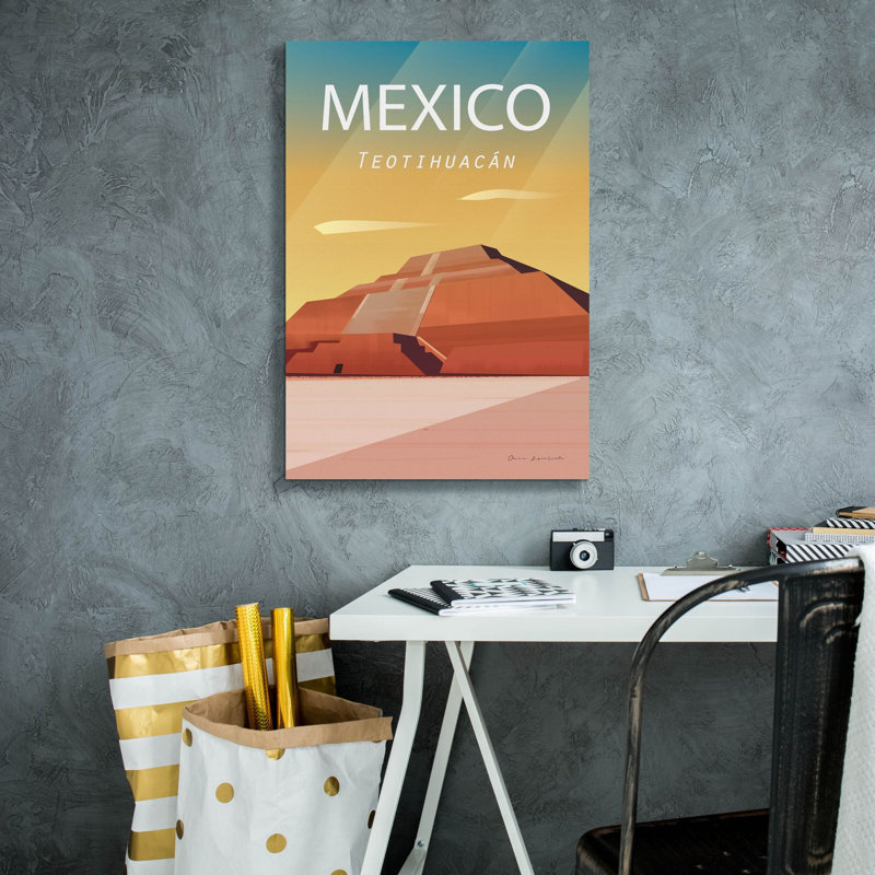 «Mexico» par Omar Escalante, art mural sur toile, 18 po x 26 po