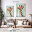 Couronne florale de girafe grunge sur toile-702619791