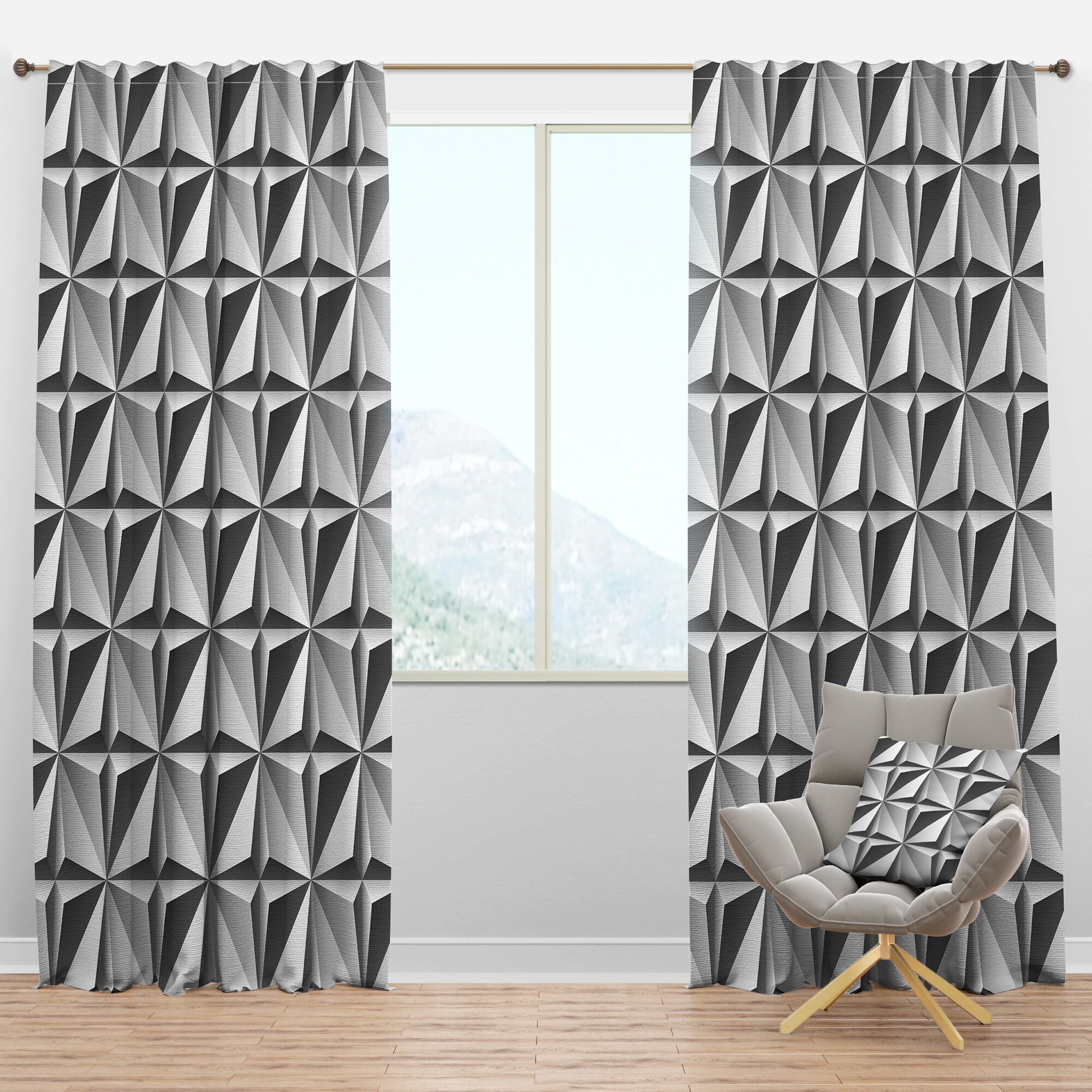 DesignArt Semi Sheer Curtain Panel Wayfair   Semi Sheer Curtain Panel 