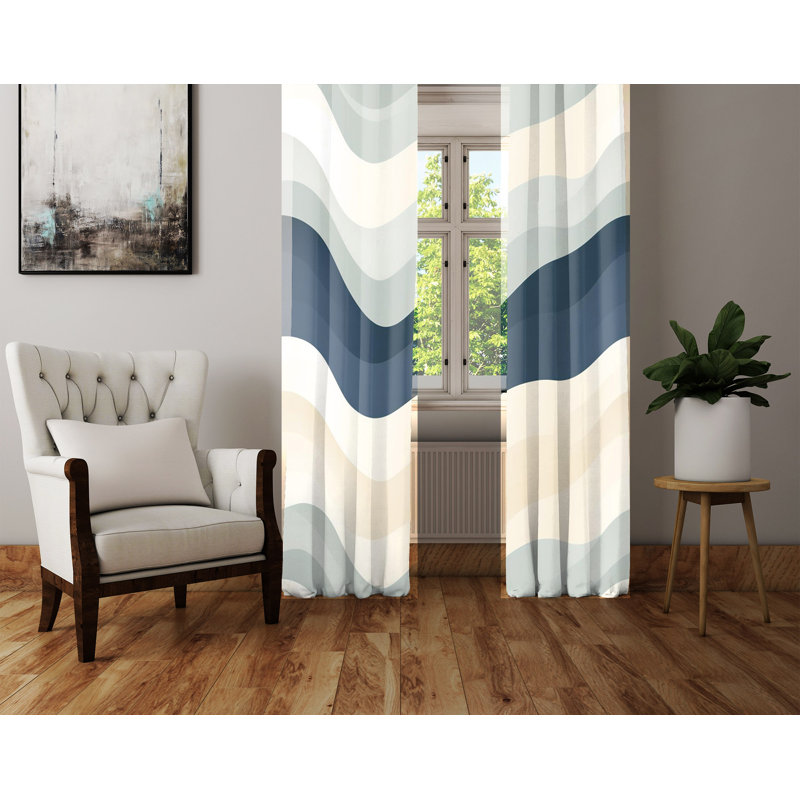 Paire de rideaux semi-transparents en polyester Chrystin, L 40 po x L 61 po