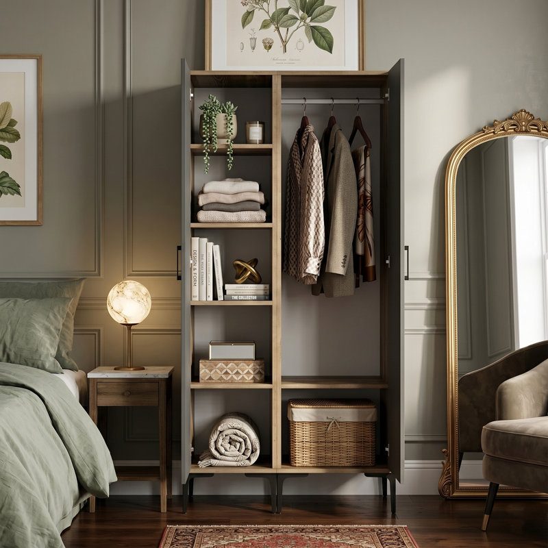 Armoire de 31 po de large avec portes à miroir Aria
