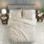 Ensembles de literie luxueux en fausse fourrure Ultrasoft, édredon ivoire pour la maison