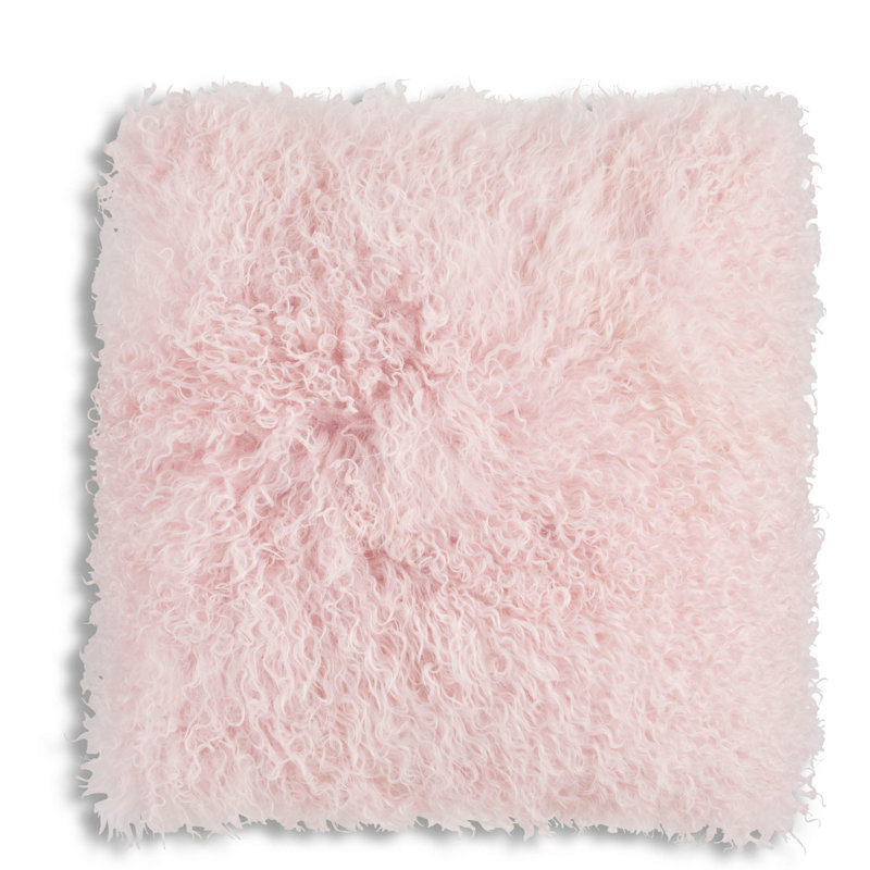 Cloud9 Design Accent Pillow – Plush Fur Surface 20" H For Living Room Seating, Pink