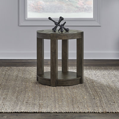 Table de bout ronde Arnaline avec tablette de plancher