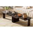Rectangular Coffee Table in Rich Brown MDF with Modular Splicing Design for Living Room