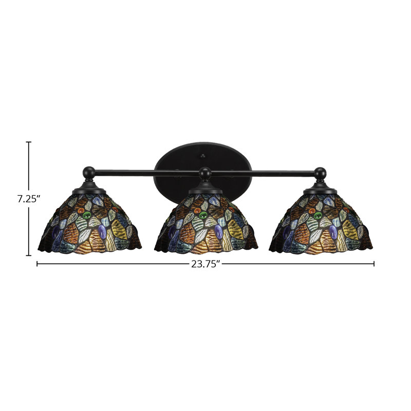 Barre d'éclairage de salle de bain Eddis, Noir mat, 3