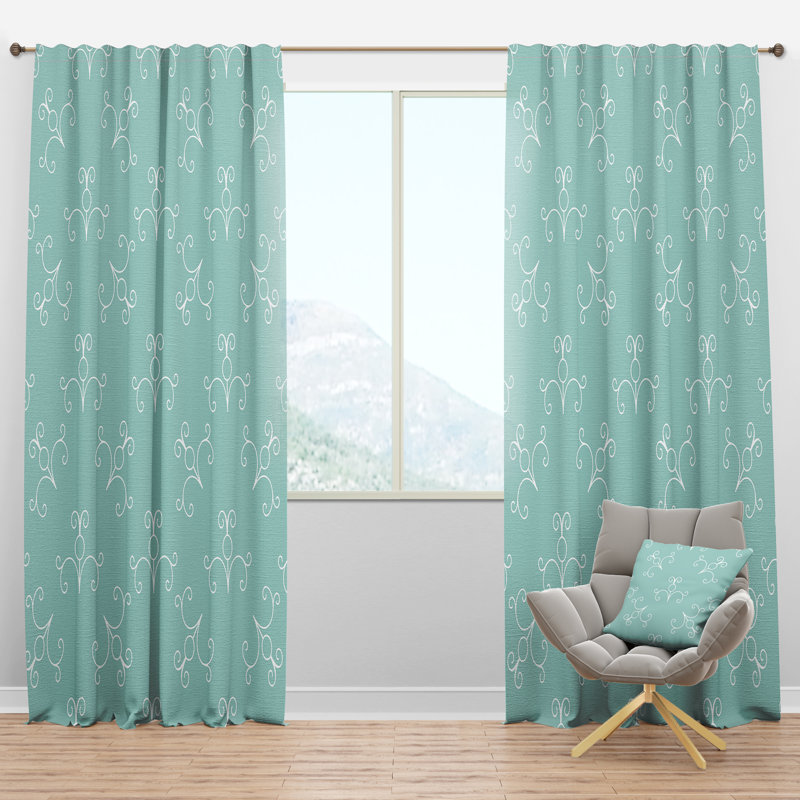 Panneau de rideau simple semi-diaphane avec passe-tringle Mid-Century, l 52 po x L 90 po