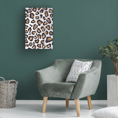 Bolog Gold Black Leopard Print On Canvas by Sarah Manovski Print