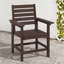 Chaises de patio HDPS résistantes aux intempéries avec accoudoirs pour le balcon de la terrasse arrière, brun foncé-154277384