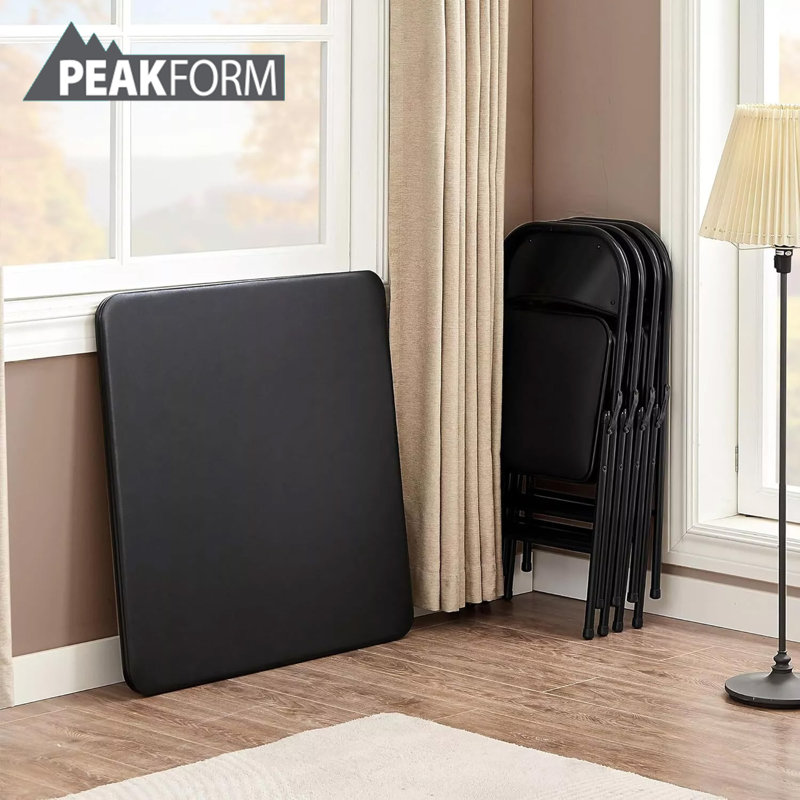  5 Piece Folding Vinyl Tables and Chairs for Home Use and Indoor Spaces