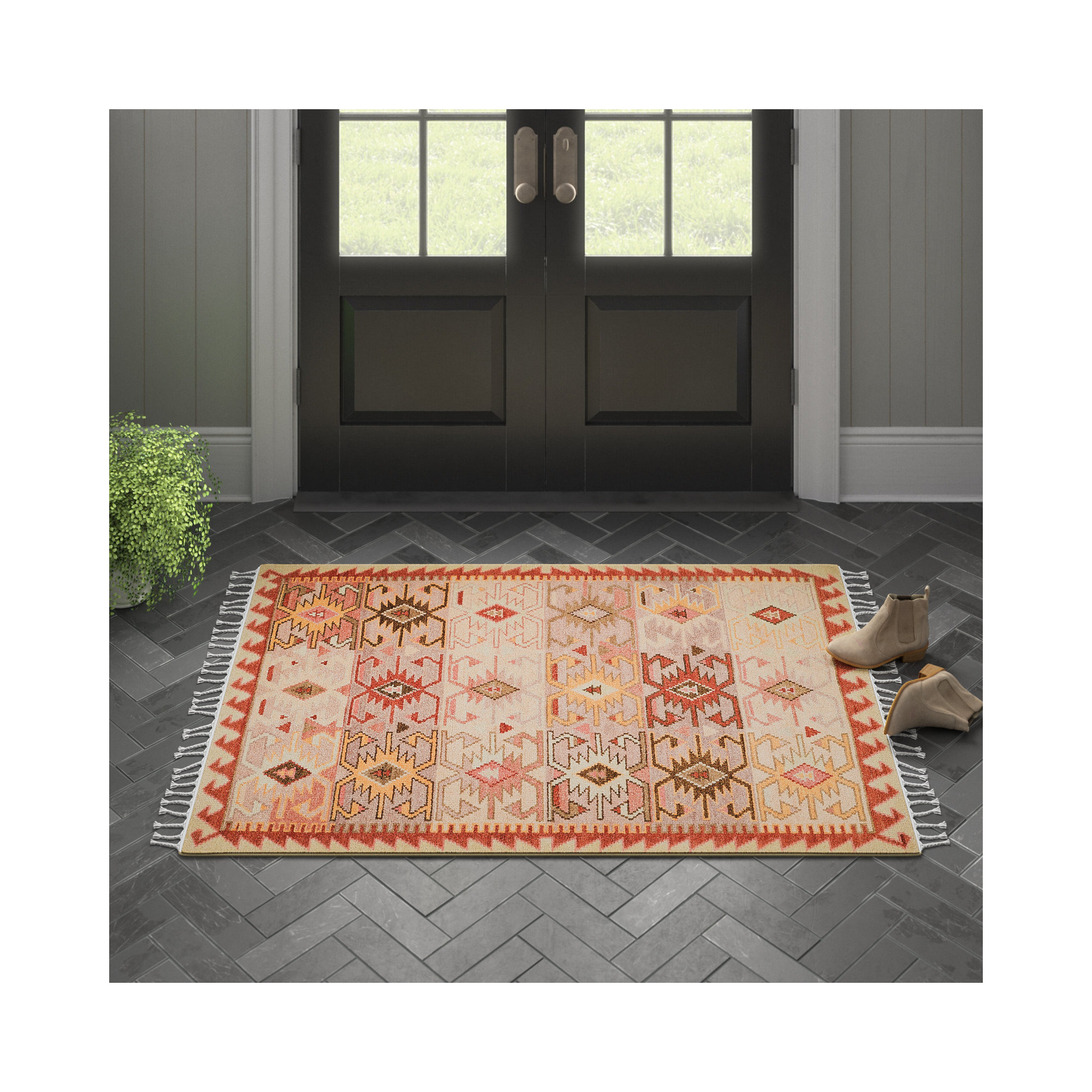 Handmade Wool Rug, Rectangle 3'6" x 5'6"
