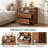Modern 2-Drawer Wood Nightstand with Open Shelf, Walnut Finish Bedside Table for Bedroom