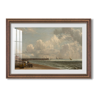 Yarmouth Jetty, 1822-John Constable-Custom Framed Canvas