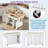 Rolling Fluted Kitchen Island With Drop Leaf, Power Outlet, 4 Doors, 3 Drawers, Curved Edge And Spice Rack