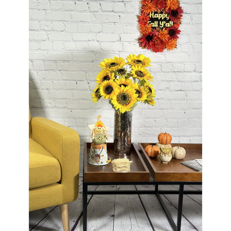Tige de tournesol pleine floraison, H 26 po x l 13 po x P 9 po