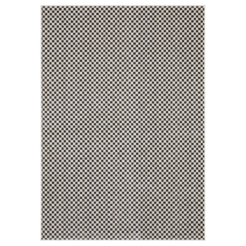 Tapis noir / ivoire Harlow, Rectangle 3 pi 3 po x 5 pi