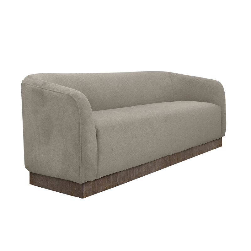 Bedfordshire Wooden Frame & Base, Sofa, Almond Gray Polyester, 33.5" H x 65.5" W x 30.25" D