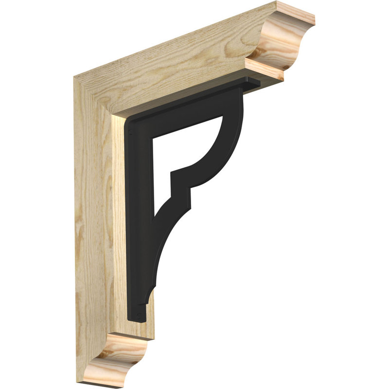Support simple en fer Bradford 8 po, H 23 po x P 20 po, Sapin Douglas (l 4 po x P 4 po)