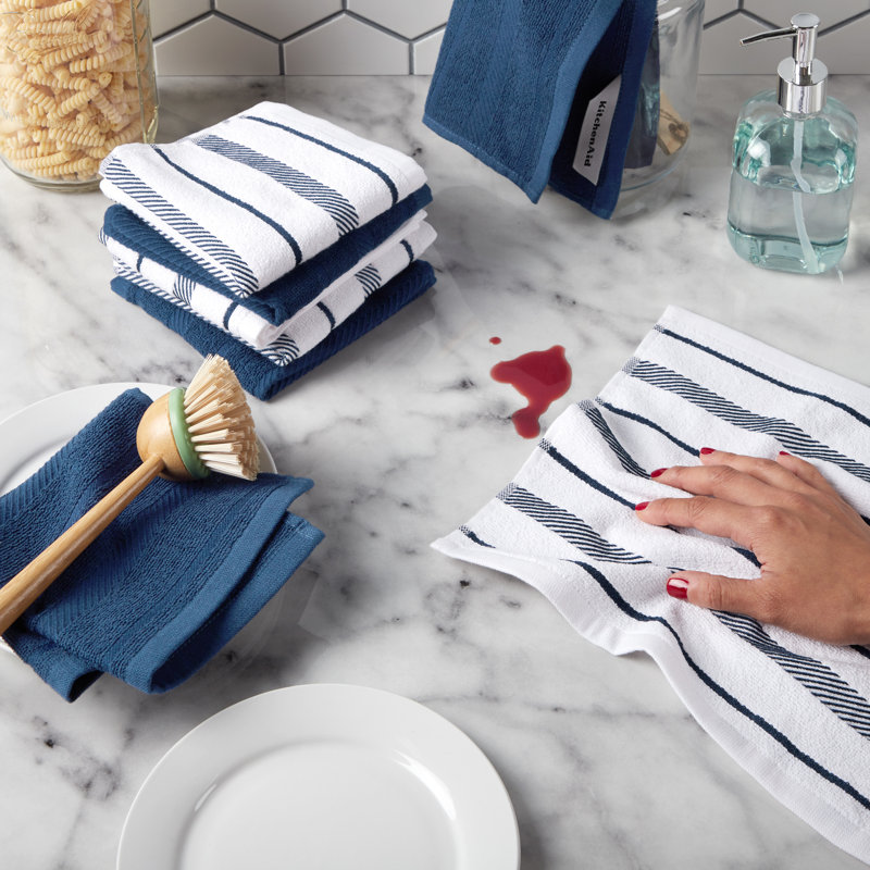 KitchenAid Albany Dishcloth 12"x12", Dark Blue