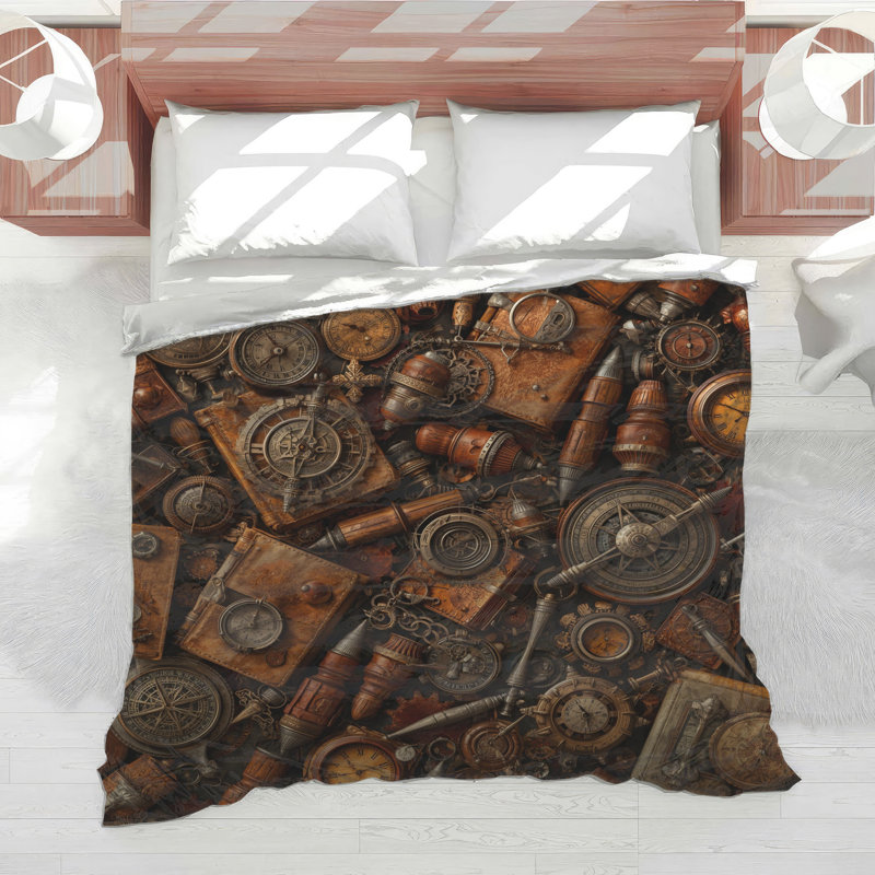 Édredon Steampunk Gears And Clocks, Simple extra long